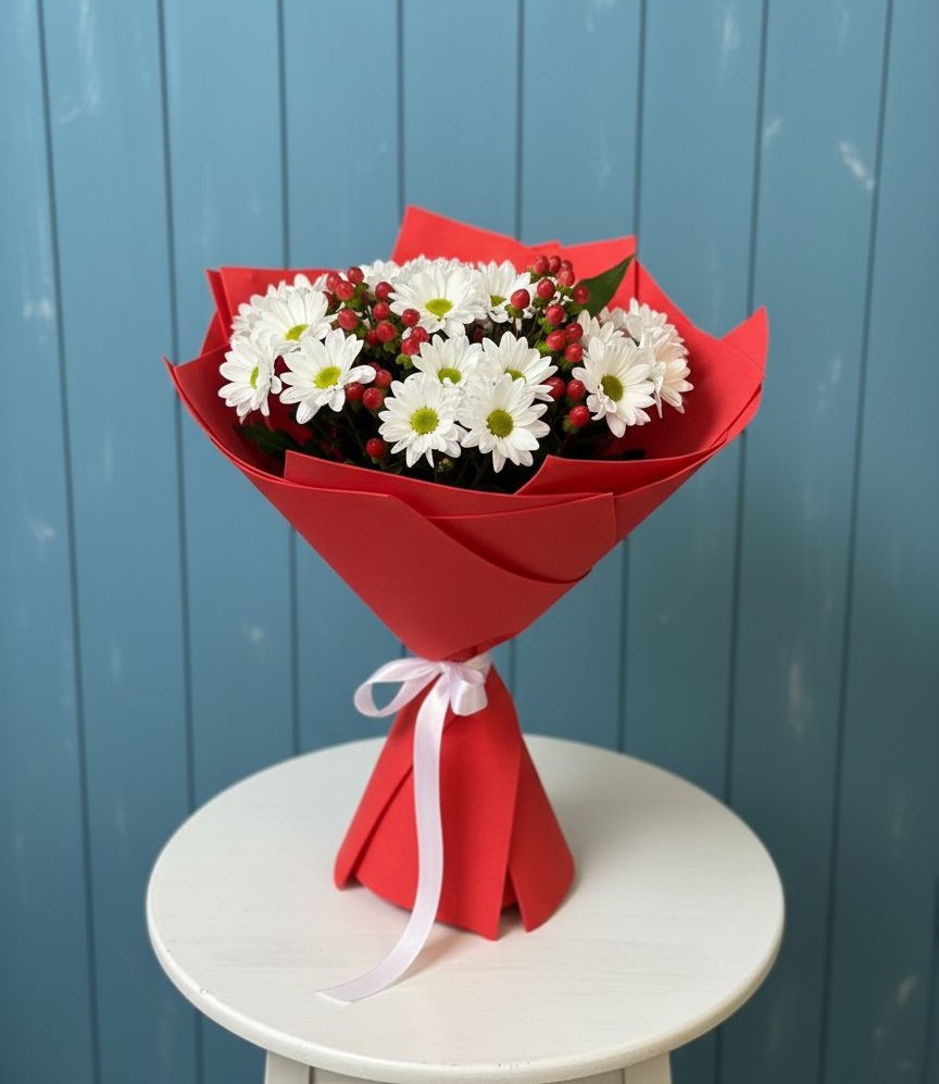 Букет цветов из: Хризантемы в Бургуне-Маджаре