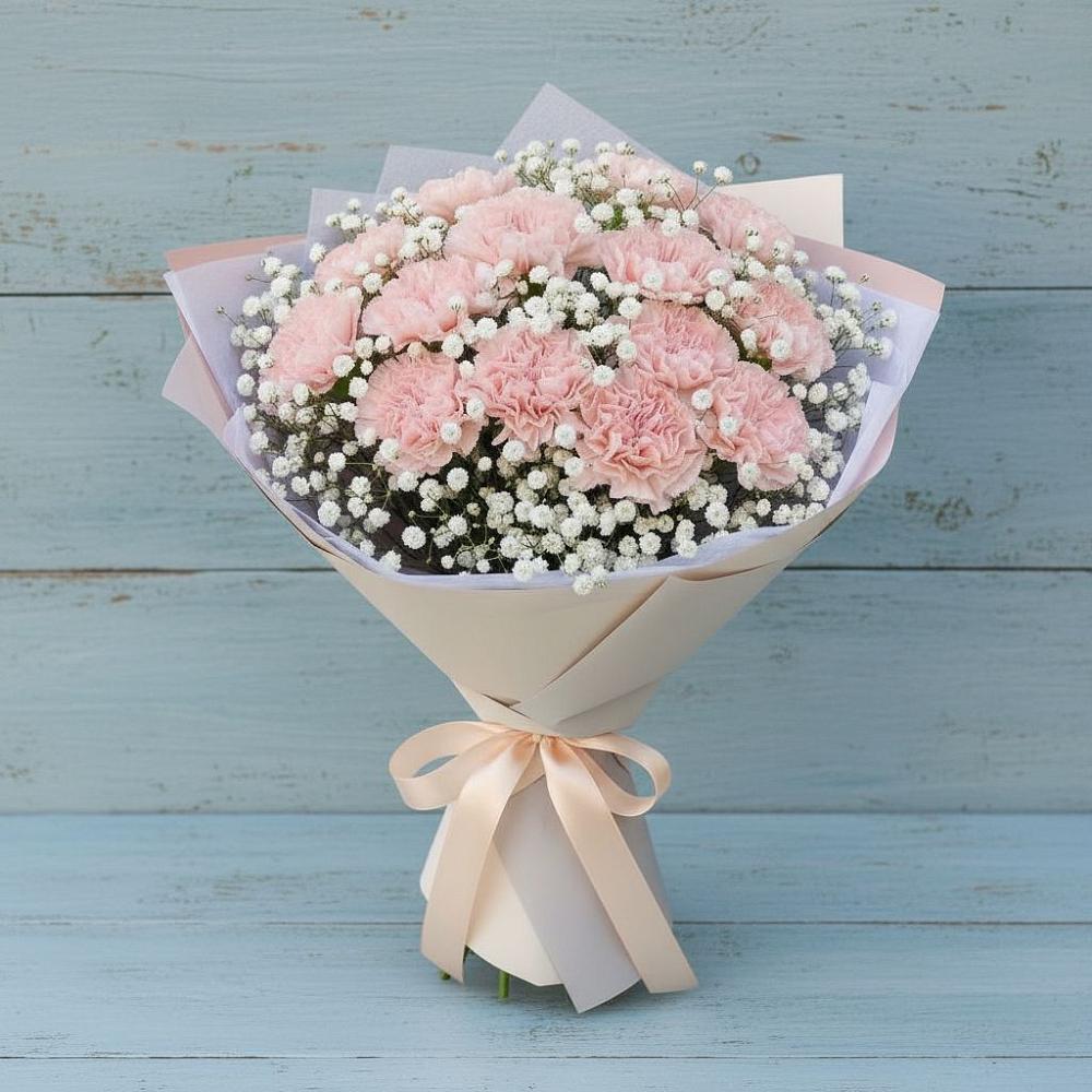 Букет цветов из: Гвоздики в Бургуне-Маджаре