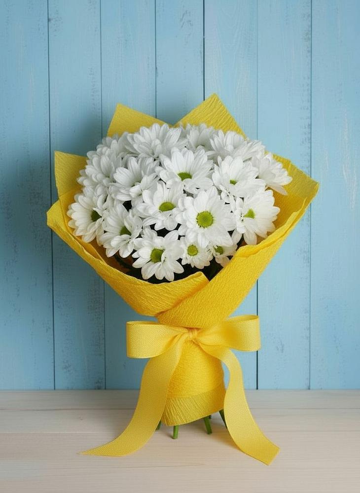 Букет цветов из: Хризантемы в Бургуне-Маджаре