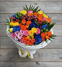 Букет цветов из:  Розы и Хризантемы в Бургуне-Маджаре