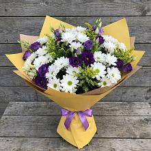 Букет цветов из:  Ирисы, Хризантемы и Ромашки в Бургуне-Маджаре