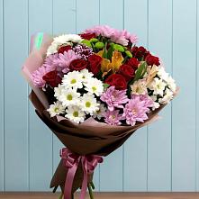Букет цветов из:  Розы, Хризантемы и Альстромерии в Бургуне-Маджаре