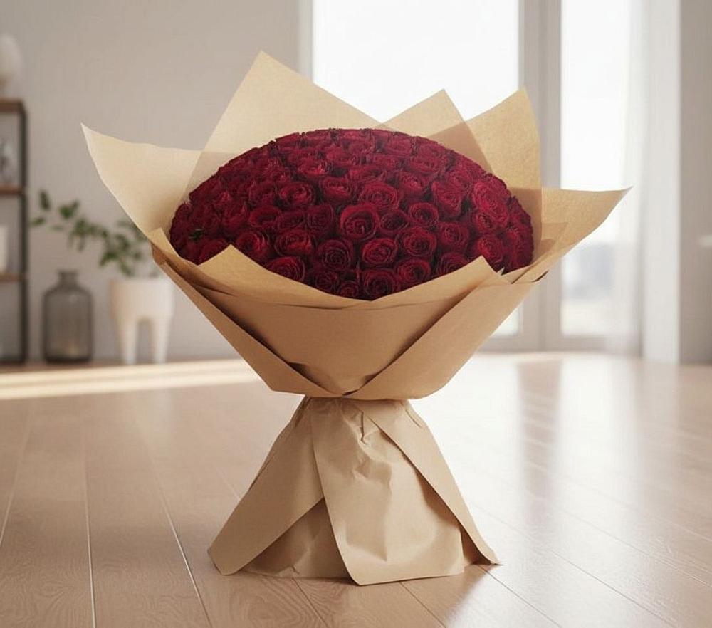 Букет 101 Красная роза в Бургуне-Маджаре