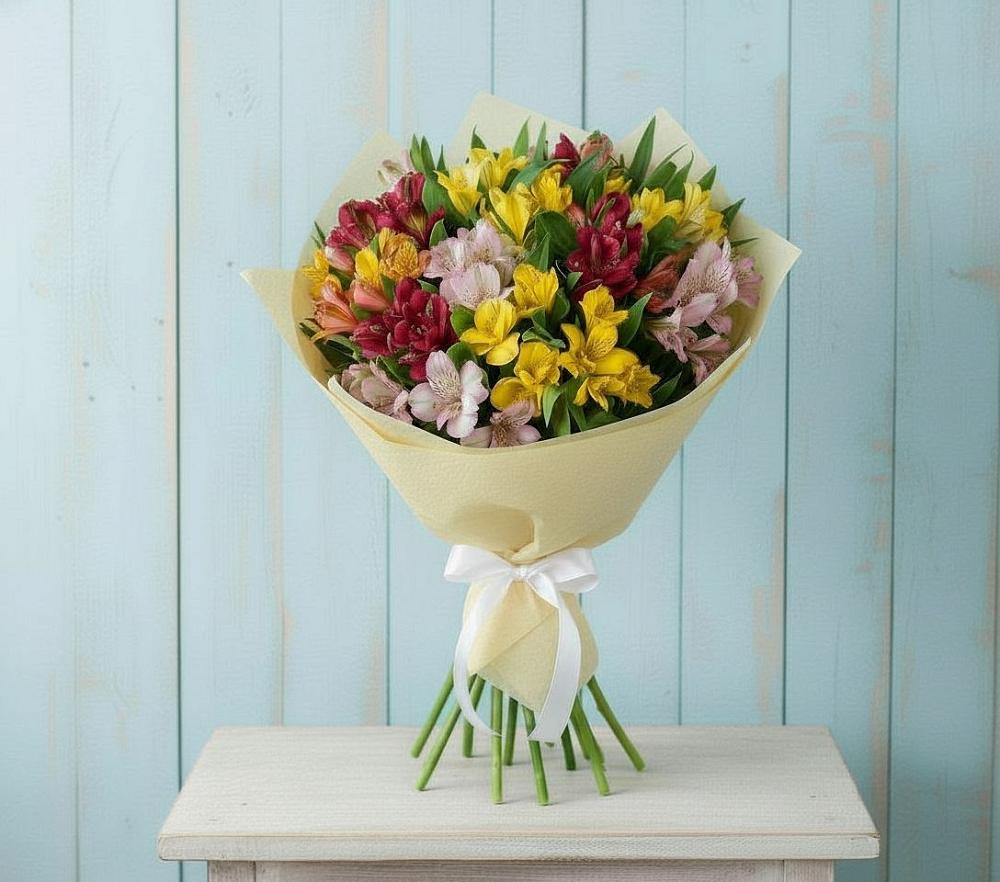 Букет цветов из: Альстромерии в Бургуне-Маджаре