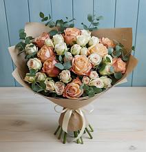 Букет цветов из:  Альстромерии и Розы #REPLACE_PRED# Бургуне-Маджаре